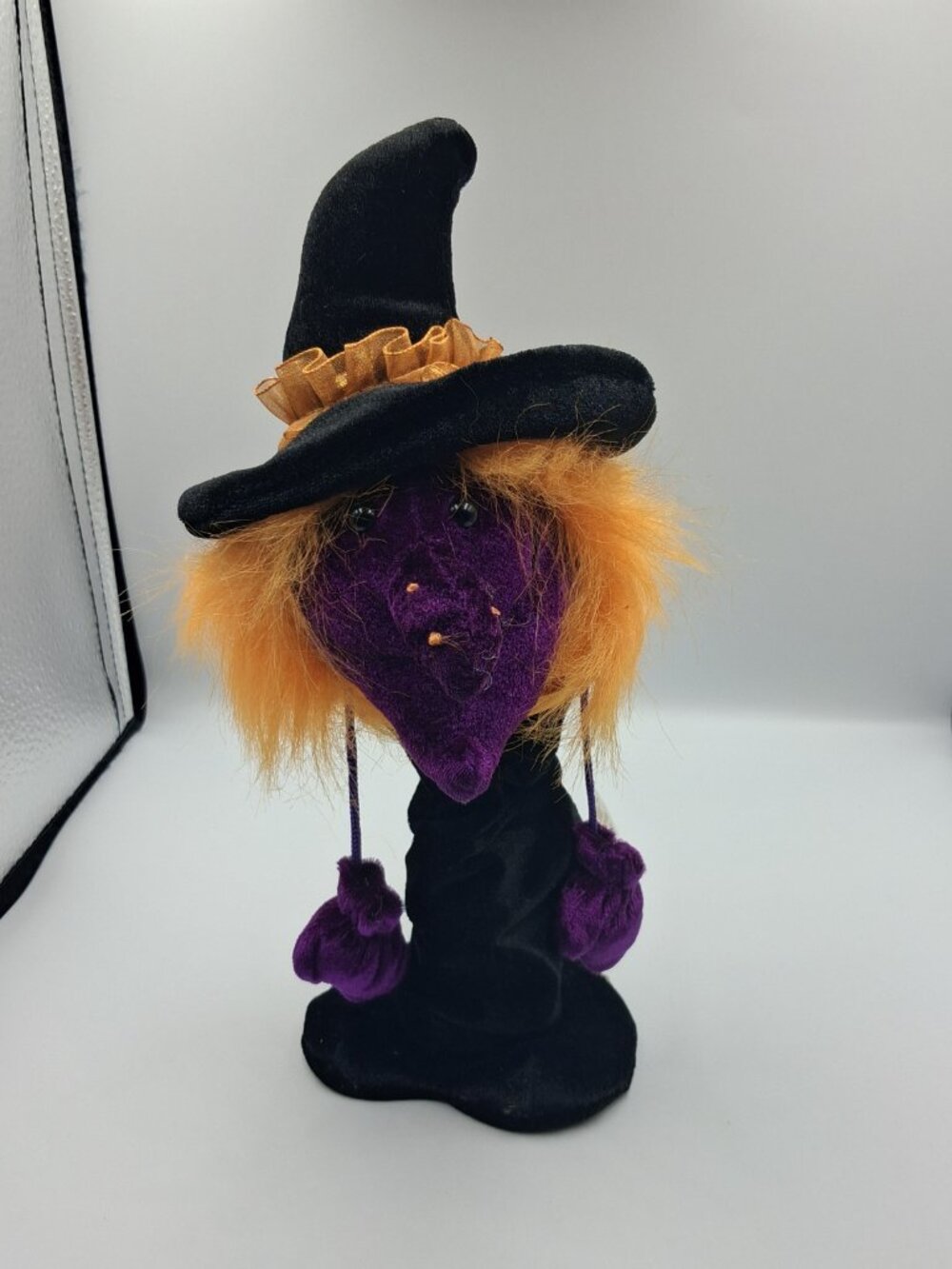 Vintage Dan Dee Spooky Halloween Purple w/Orange Hair Pop Up Witch Plush Toy